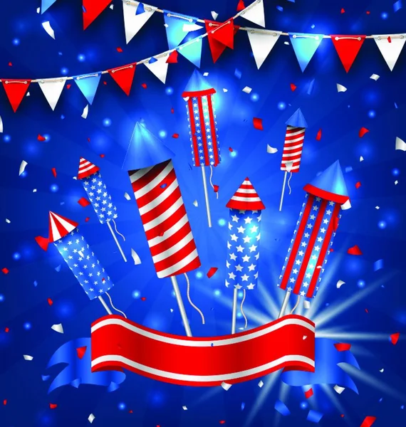 American Greeting Background Para Dia Independência Julho Ilustração Americana Saudação — Vetor de Stock