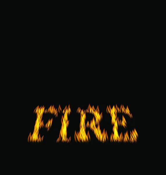 Fire Flame Font Isolated Black Background Illustration Fire Flame Font — Stock Vector