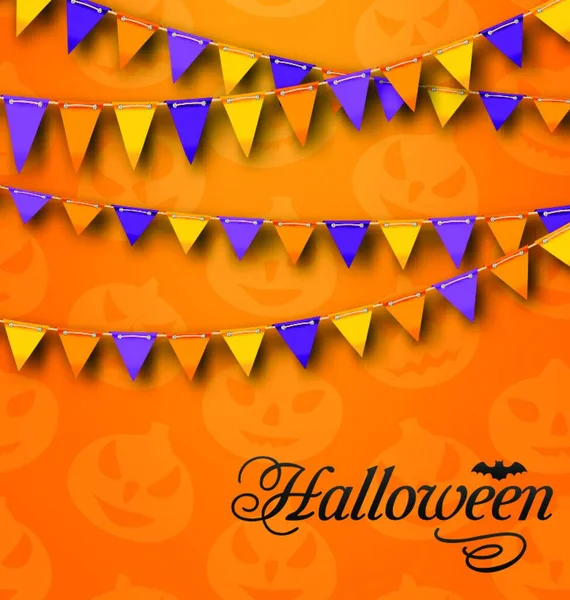 Décoration Avec Coloré Bunting Pennants Pour Halloween Party Décoration Illustration — Image vectorielle