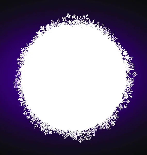 Ілюстрація Зимова Кругла Снігова Рамка Сніжинками Копіювати Простір Вашого Повідомлення — стоковий вектор