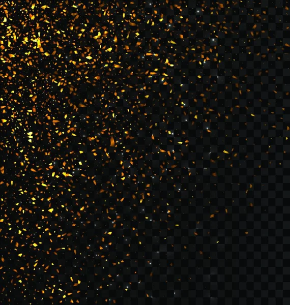 Золотий Блиск Падає Конфетті Темному Картатому Тлі Золотий Блиск Падає — стоковий вектор