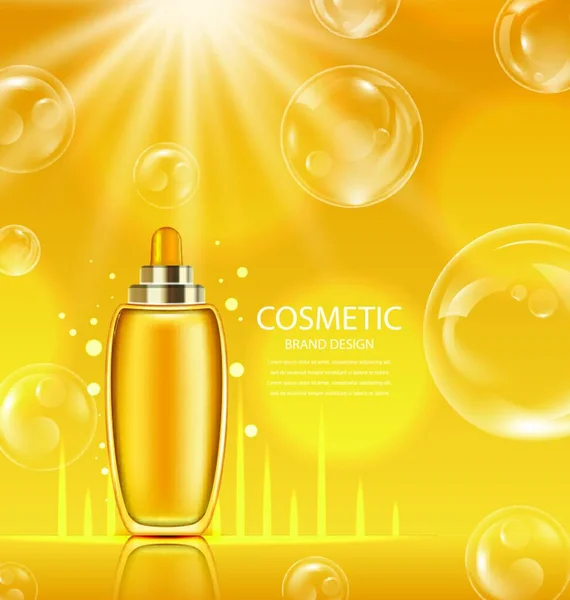 Produkt Kosmetyczny Pomarańczowej Butelce Błyszczącej Ilustracja Produkt Kosmetyczny Pomarańczowej Butelce — Wektor stockowy