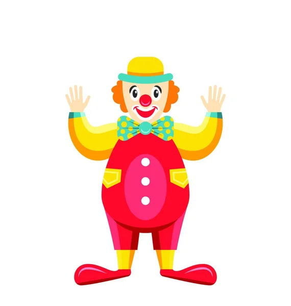 Мультфильм Клоун Изолирован Белом Фоне Партия Смешной Человек Мультфильм Одинокий — стоковый вектор
