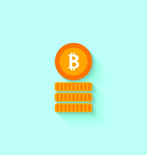Bitcoin Sign Internet Money Símbolo Moeda Criptografada Ícone Plano Simples —  Vetores de Stock