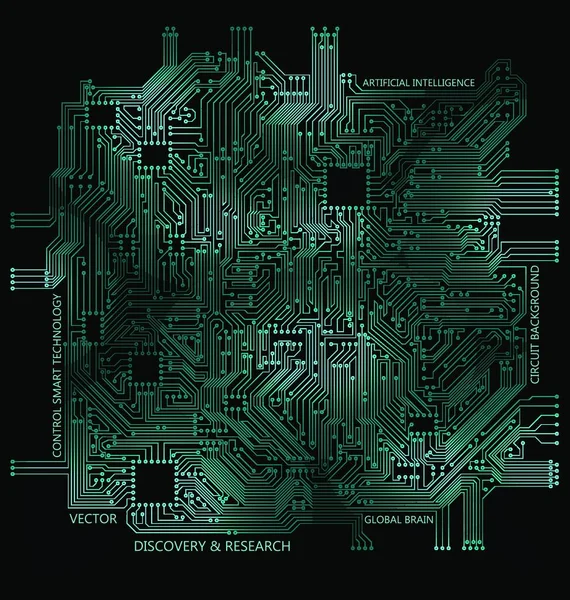 High Tech Schaltung Technologie Computer Hintergrund High Tech Leiterplatte Technologie — Stockvektor