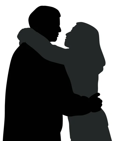 Illustration Couple Embrassant Parlant Fond Blanc Isolé Fichier Eps Disponible — Image vectorielle