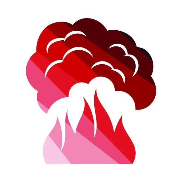 Φωτιά Και Καπνός Εικονίδιο Επίπεδη Σχεδίαση Χρωμάτων Εικονογράφηση Διανύσματος — Διανυσματικό Αρχείο