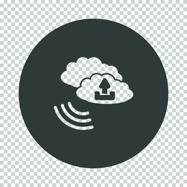 Cloud Connection Icon Subtract Stencil Design Tranparency Grid Vector Illustration — Stock Vector