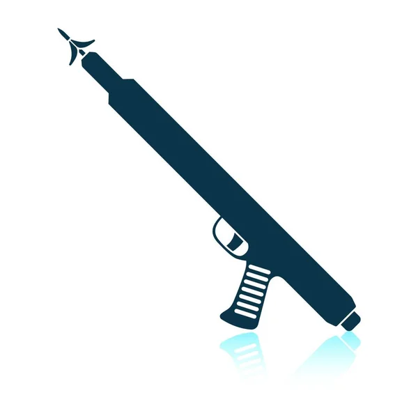 Icona Del Fucile Pesca Progettazione Del Riflesso Ombra Illustrazione Vettoriale — Vettoriale Stock