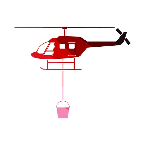 Tfaiye Helikopteri Simgesi Düz Renk Tasarımı Vektör Llüstrasyonu — Stok Vektör