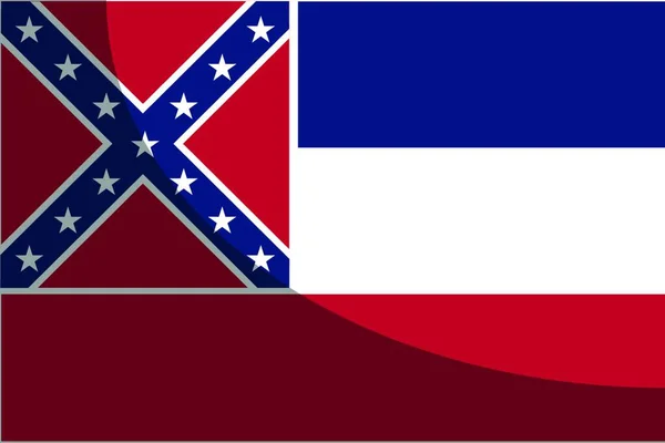 Bandera Del Estado Mississippi Shadow — Archivo Imágenes Vectoriales