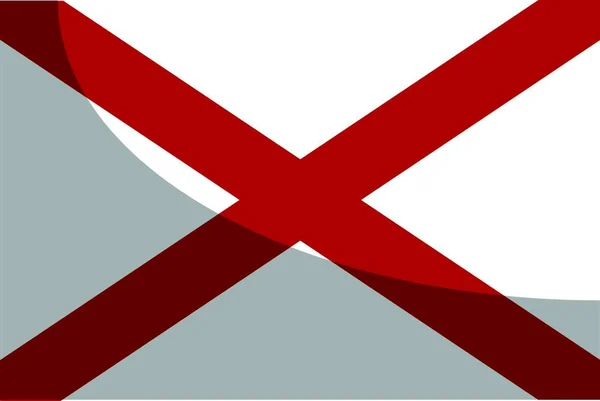 Bandera Estados Unidos Stae Alabama Con Sombra — Vector de stock