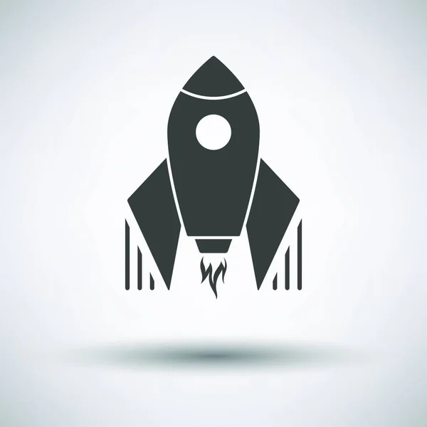 Startup Rocket Icon Grå Bakgrund Shadow Vektor Illustration — Stock vektor