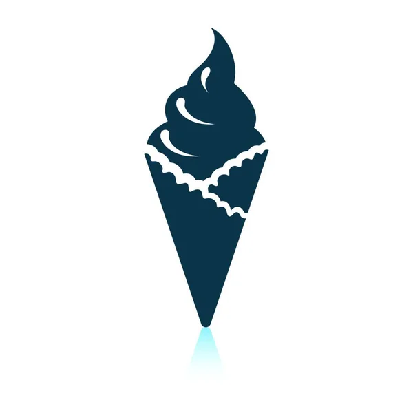 Ice Cream Ikonra Árnyék Reflection Design Vektoros Illusztráció — Stock Vector