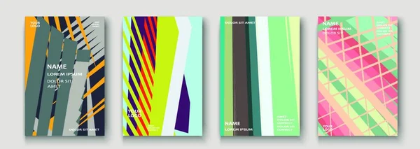 Minimal Modern Cover Collection Design Dynamisk Färgglada Gradienter Platta Färger — Stock vektor