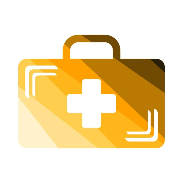 Medical Case Icon Flat Color Design Vector Illustration — Stock Vector