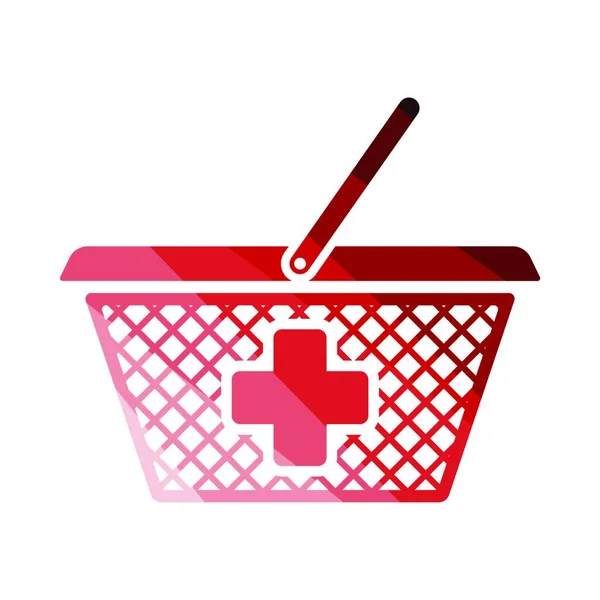 Icono Del Carrito Compras Farmacia Diseño Color Plano Ilustración Vectorial — Archivo Imágenes Vectoriales