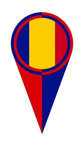 Chad Mapa Puntero Pin Icono Ubicación Bandera Marcador — Archivo Imágenes Vectoriales