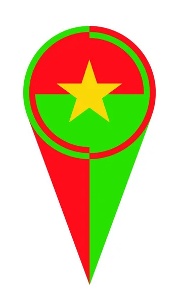 Burkina Faso Kartenzeiger Pin Icon Standort Flagge Marker — Stockvektor