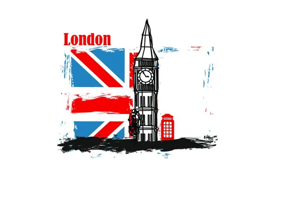 Banner Grunge Com Londres — Vetor de Stock