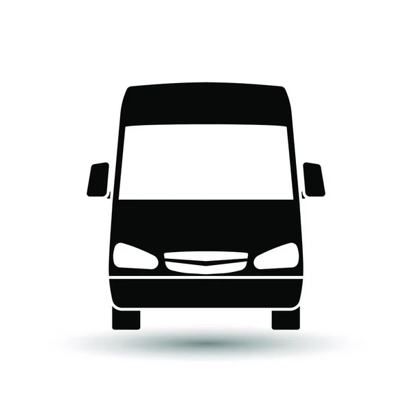 Van Icon Front View Black White Background Shadow Vector Illustration — Stock Vector