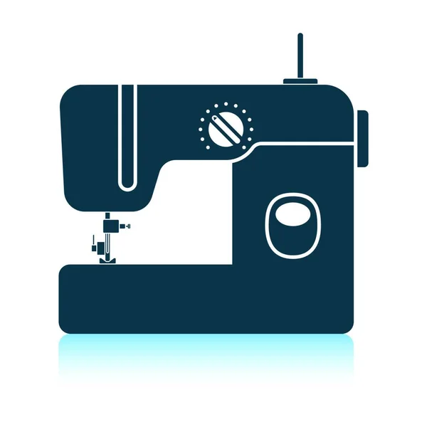 Moderne Naaimachine Pictogram Schaduw Reflectie Ontwerp Vectorillustratie — Stockvector