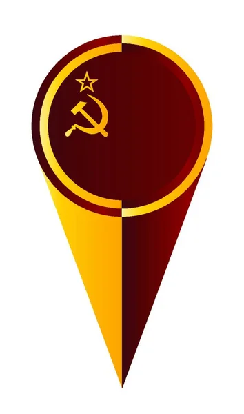 ソ連地図ポインタピンのアイコン位置フラグマーカー — ストックベクタ