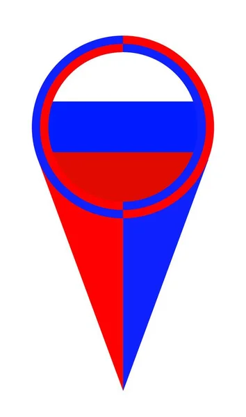 Russo Mapa Ponteiro Pino Ícone Localização Marcador Bandeira —  Vetores de Stock