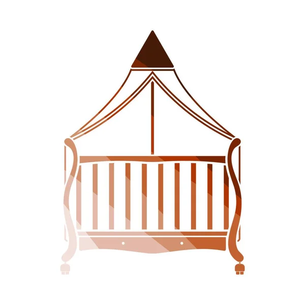 Crib Canopy Icon Επίπεδη Σχεδίαση Χρωμάτων Εικονογράφηση Διανύσματος — Διανυσματικό Αρχείο