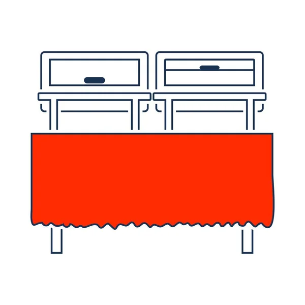 Icon Chafing Dish Linha Fina Com Design Preenchimento Vermelho Ilustração — Vetor de Stock