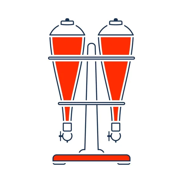 Ikone Der Sodasiphon Ausrüstung Dünne Linie Mit Roter Füllung Vektorillustration — Stockvektor
