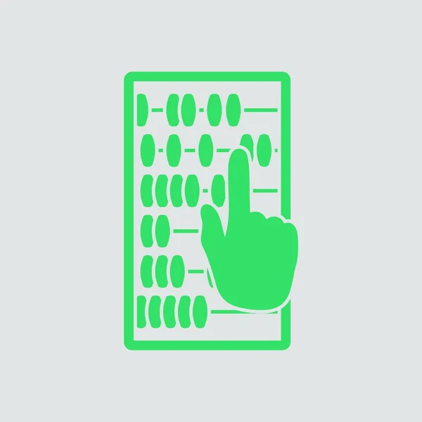 Abacus Ikon Zöld Szürke Háttér Vektoros Illusztráció — Stock Vector