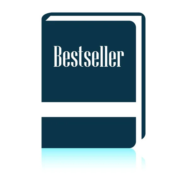 Ikona Knihy Bestseller Stín Reflexe Designu Vektorové Ilustrace — Stockový vektor