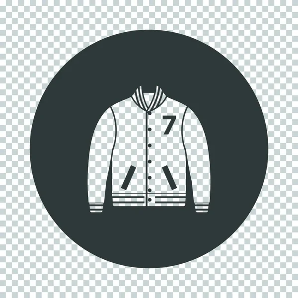 Baseball Jacket Icon Subtract Stencil Design Tranparency Grid Vector Illustration — Stock Vector