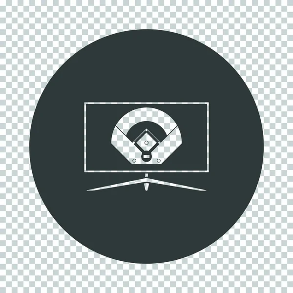 Béisbol Icono Traducción Televisión Resta Diseño Plantilla Rejilla Tranparencia Ilustración — Archivo Imágenes Vectoriales