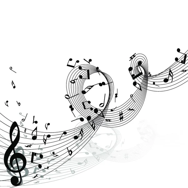 2015 Musical Design Music Staff Elements Treble Clef Notes Copy — 스톡 벡터