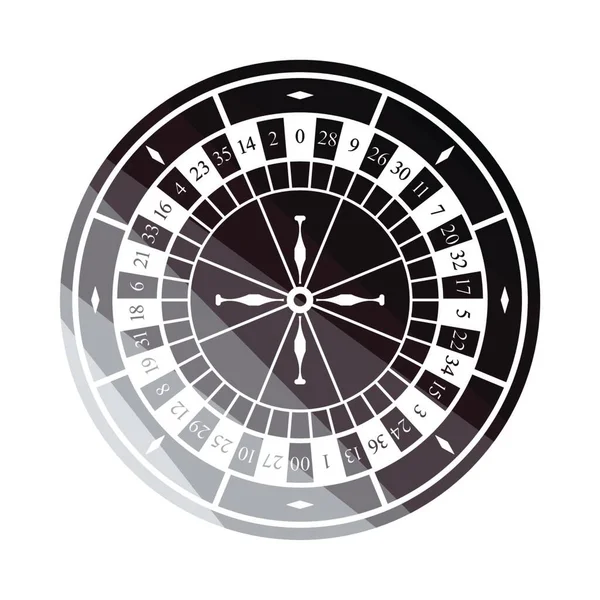 Roulette Wheel Icon Flat Color Design Vector Illustration — Stock Vector