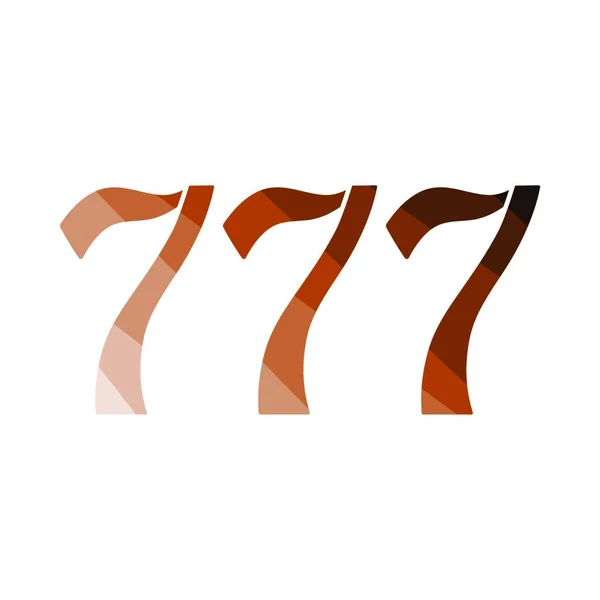 777 Icon Flat Color Design Vector Illustration — Stock Vector