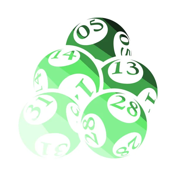 Lotto Balo Simgesi Düz Renk Tasarımı Vektör Llüstrasyonu — Stok Vektör