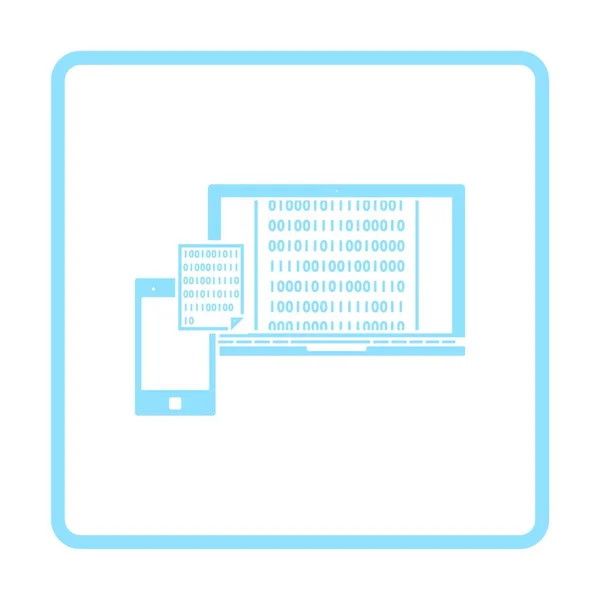 交换数据图标 蓝框设计 矢量插图 — 图库矢量图片