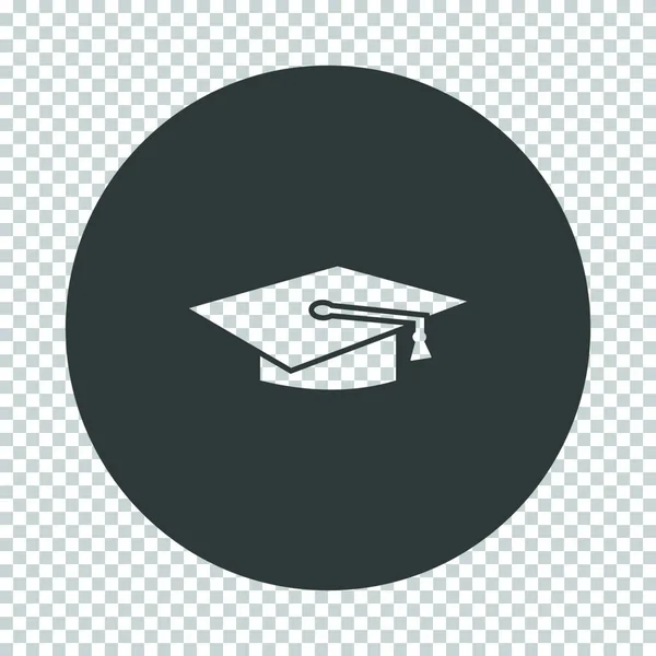 Graduation Cap Icon Subtract Stencil Design Tranparency Grid Vector Illustration — Stock Vector