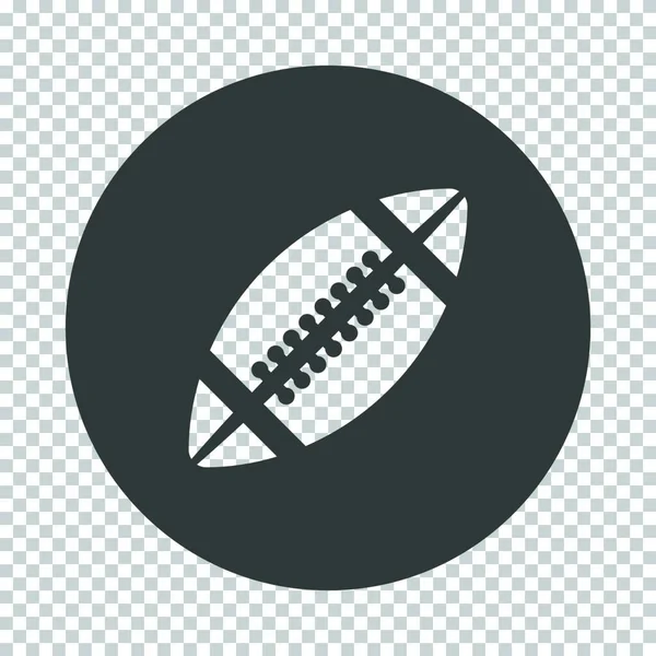 アメリカンフットボールのアイコン 透明グリッド上にステンシルのデザインを減算します ベクターイラスト — ストックベクタ