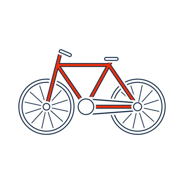 Ecological Bike Icon Thin Line Red Fill Design Vector Illustration — Stock Vector