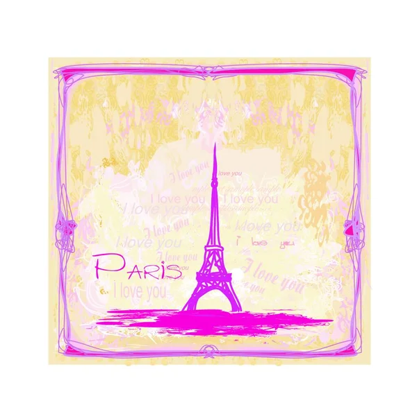 Tarjeta Retro Eiffel Vintage — Vector de stock