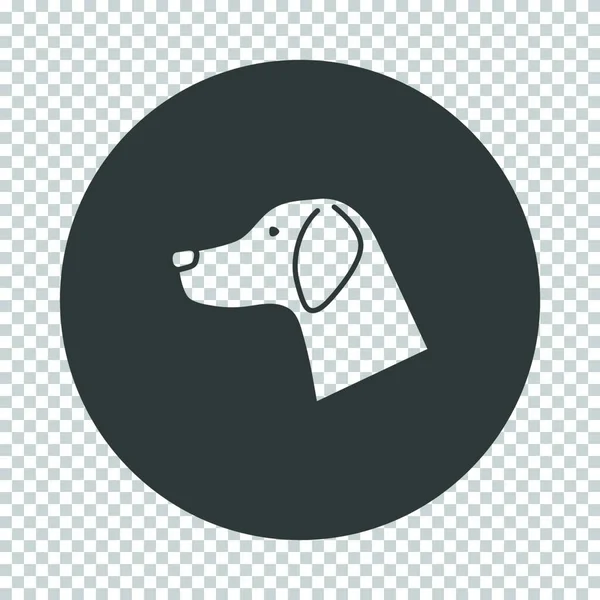 Dog Head Icon Subtract Stencil Design Tranparency Grid Vector Illustration — Stock Vector