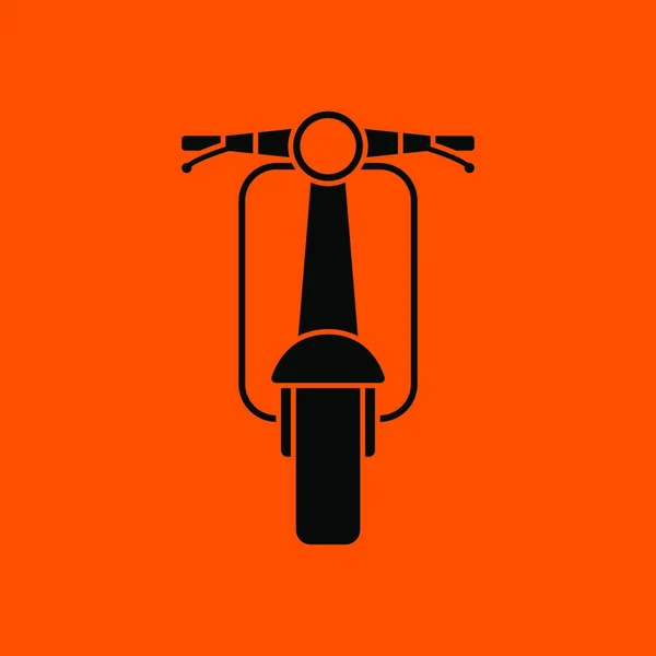 Scooter Ikon Elölnézet Fekete Narancs Háttér Vektorillusztráció — Stock Vector
