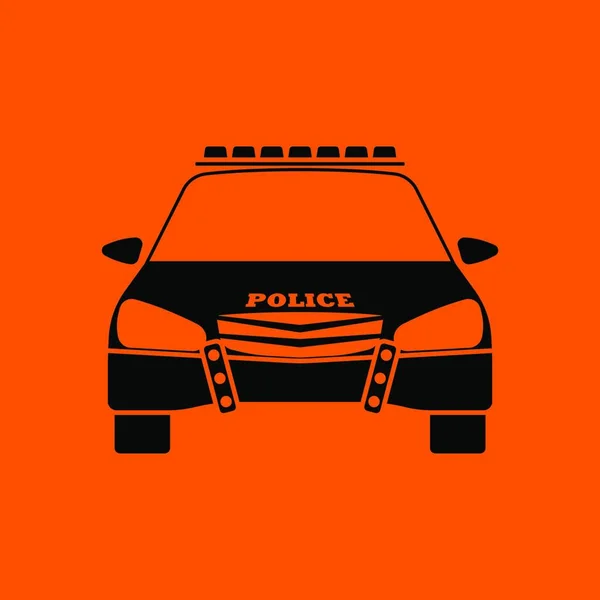 Вид Полицейскую Иконку Черный Оранжевом Фоне Векторная Иллюстрация — стоковый вектор