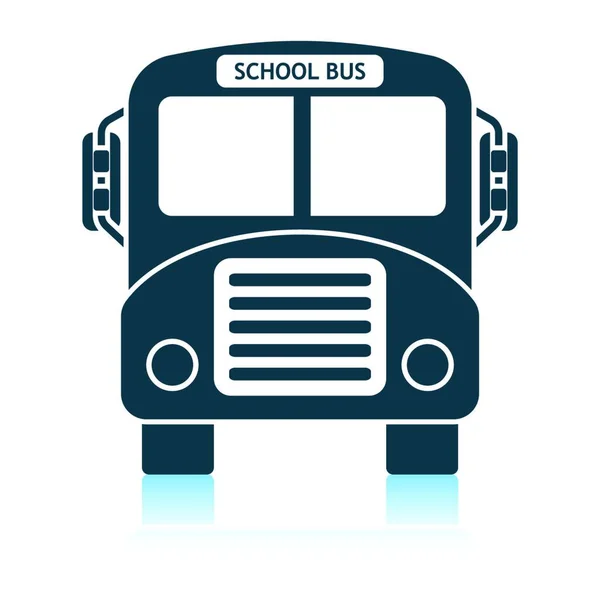 Schoolbus Pictogram Schaduw Reflectie Ontwerp Vectorillustratie — Stockvector