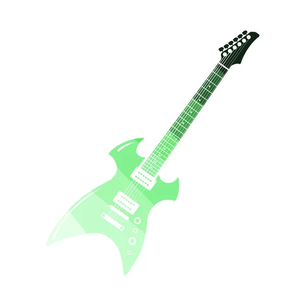 Icono Guitarra Eléctrica Diseño Color Plano Ilustración Vectorial — Archivo Imágenes Vectoriales