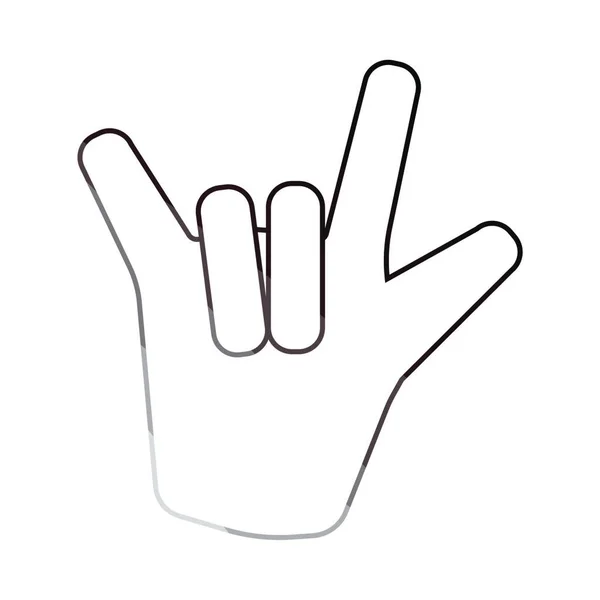 Rock Hand Ikoon Vlakke Kleur Ontwerp Vector Illustratie — Stockvector